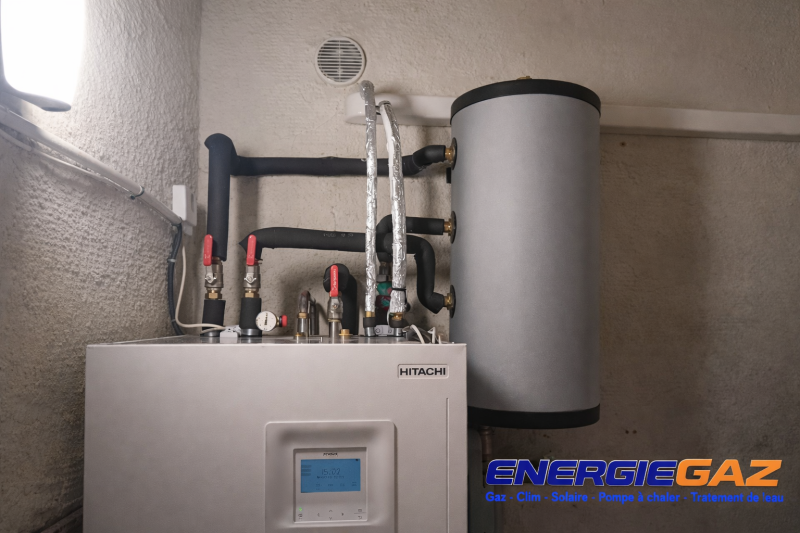 Préparation complète du réseau Dépose de l’ancienne chaudière, désembouage et traitement du circuit de chauffage.